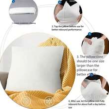 1pc Brushed Fabric Pillow Insert, Zipper Closure Removable & Washable, Ready To Use, Multiple Sizes, Microfiber Filling, Home Decor, Hotel, Sofa, Bedroom, Outdoor Halloween And Christmas Decorative Pillow Insert - Brushed Cotton Pillow Insert - View 4