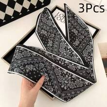 2/3Pcs Vintage Floral Paisley Pattern Women's Multi-Functional Scarf, Belt, Headband, Soft Double-Layered Material, Fashion Accessory For Women, Daily Wear, Holiday Party, Suitable For Spring, Summer, Autumn - Multicolor - View 23