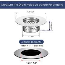 1pc Bathroom Sink Filter, Bathtub Drain Cover, Washbasin Drain Filter, Hair Catcher, Suitable For Laundry Room, Practical RV Sink, Drain Filter, Fits Drain Holes 3.17cm To 3.3cm - Silver - View 5