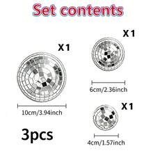 12pcs Disco Ball Wall Decor Hanging Ornaments With Adhesive Backing, Mixed Size Mirror Silver Disco Hemisphere Set, Home Indoor Decorations, Party Decoration And Photo Props. - Multiple Styles - View 7