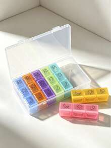 1pc 28/21/56/4 Compartment 7-Day Pill Organizer, Travel Medicine Storage Box Accessory, Portable PP Plastic Medication Storage Box, Odorless Mini Jewelry Box, Shell Design For Daily Medication Management, Pill Box - Pillbox Set - View 12