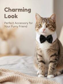 1pc Pet Bowknot/Bowknot, Adjustable Collar, Universal For Cats And Dogs, Cat Accessories, Dog Bowknot, Cat Collar, Dog Bowknot - Multicolor - View 7