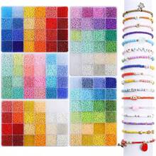 3mm New 24-Color Rainbow Multi-Color Solid & Translucent Seed Bead Set For Creative Handmade DIY Beaded Bracelets, Necklaces, Keychains, Bag Charms, Loose Beads, Jewelry Accessories, Fairy Decor, Autumn Home Decor, Halloween, Christmas, Birthday Gifts - Multicolor - View 1