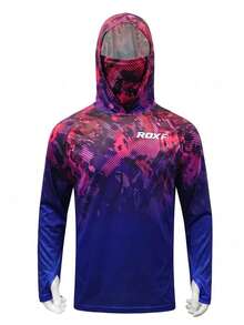 2026 New Men's Gradient Camouflage Hooded Long-Sleeve Sun Protection Shirt With Integrated Face Mask-Breathable Outdoor Shirt For Fishing And Cycling - Blue - View 13
