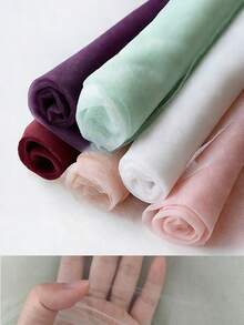 Ultra-Thin Chiffon Fabric 75*600cm, Includes 6m Bead Chain, Bed Curtain, Wedding Arch Curtain, DIY 3D Butterfly Wind Chime Pearl Door Curtain Decoration, Wedding Birthday Party Home Partition Decoration Background Photo Prop - Multicolor 2 - View 10
