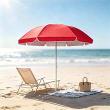 Outdoor Parasol, Stand And Base - Red - View 2