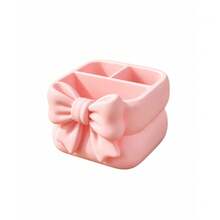 1 Pc Bowknot Decorative Desktop Storage Box, Pink Girlish Heart Remote Control Holder, Bedside Makeup Organizer, Multi-Purpose Storage For Home, Living Room, Bedroom, Bathroom, Dining Room, Christmas Gift Choice. - Multicolor - View 8