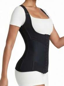 1pc Women's Shapewear, Suitable For Fitness Exercise, Daily Shaping, Colombian Slimming Waist Cincher - Black - View 4