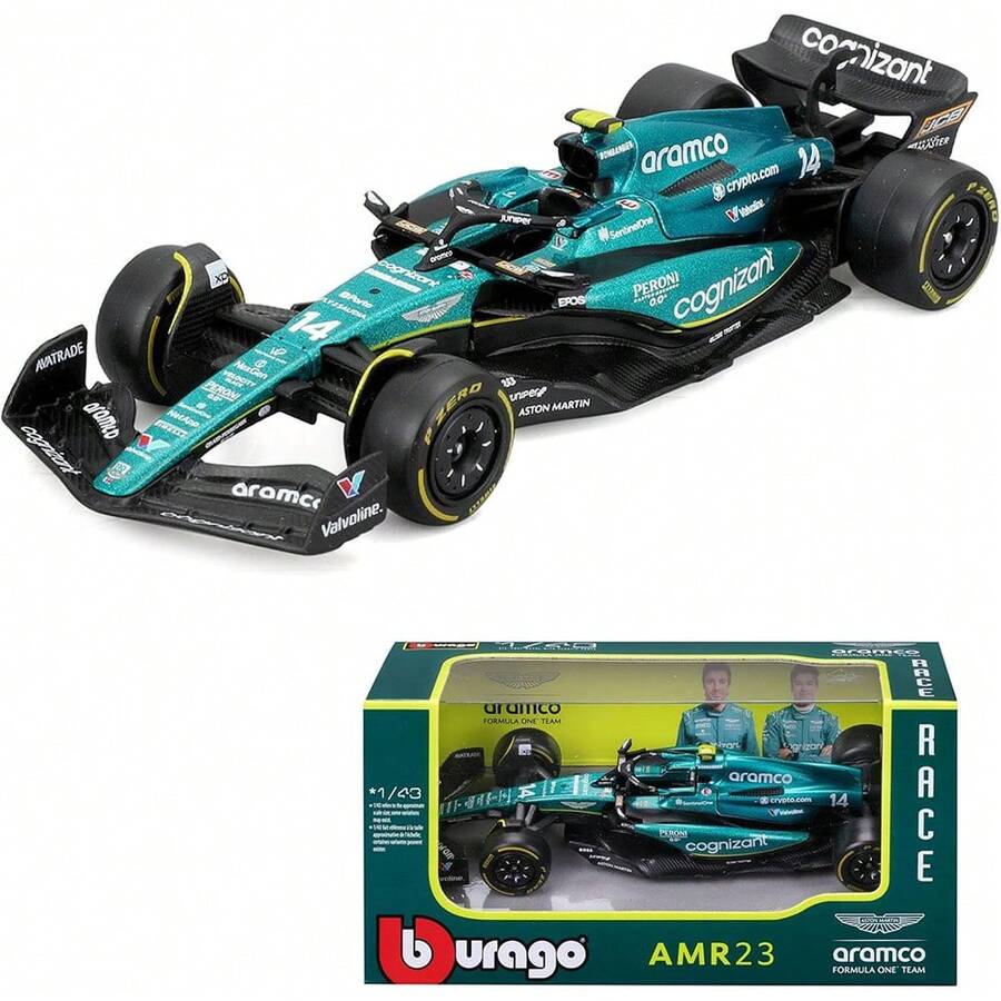 Burago 1:43 - F1 Aston Martin Aramco F1 Team AMR23 2023 Collection 賽車合金壓鑄車模 (#14 Fernando Alonso) - AMR23 #14 - 查看 1