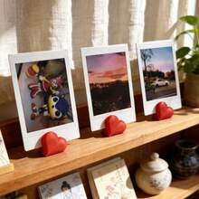 1/10/20pcs 3D Solid Heart-Shaped Desktop Photo Holder, Red Heart Photo Base, Stable Support, Postcard, Small Card, Minimalist Cute Style Desk Organizer, Valentine's Day Romantic Home Decor Ornament - Heart - View 7
