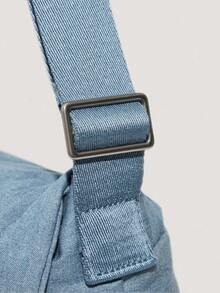 Adidas Originals Unisex DENIM MSG BAG Outdoor Sports Shoulder Bag LD6378 - Blue - View 5