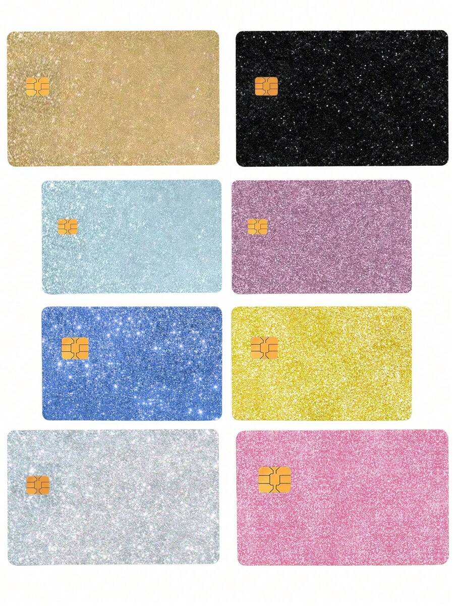 1/2/4Pcs Credit Card Decorative Stickers, High Aesthetics, Glitter Multicolor, Suitable For Card Decoration, Personalized, Bank Card Protection, Card Beautification, Daily Use, Gift For Friends And Family, Daily Gift, Christmas Gift