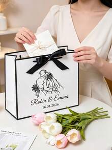 Customized Gift Bags, Personalized Gift Bags With Name, Gift Box Alternative, Bridesmaid Gift Box, Ribbon Tied Gift Bags, Wedding Party Favors, Customized Birthday Gift Packaging, Wedding Gift Bags, Engagement Gift Bags, Christmas Gifts - Multicolor - View 6