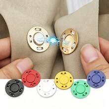 Colorful Metal Magnetic Snap Buttons Round Hidden Magnetic Fasteners For Coats And Jackets Ultra-Thin Invisible Snap Buttons 21MM - Multicolor - View 2