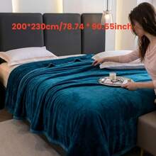 500GSM Double-Sided Anti-Static Ultra-Fine Microfiber Fleece Blanket, Reversible All-Season Warm & Comfortable Bed Throw, Suitable For Men & Women - Teal Blue - View 14