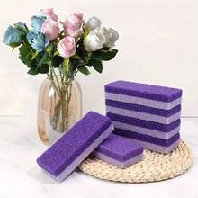 1pc Dual-Color Pumice Stone Home Beauty Stone Exfoliating Dead Skin Polyurethane Stone Callus Foot Scrub Tool - Purple - View 2