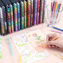 Langguo New 216pcs 216-Color Gradient Pens, 144-Color Neutral Pens, 72-Color Highlighting Pens (216-Color Travel Pack, Rack-Mounted For Easy Storage), 0.5mm/0.7mm/1.0mm Nib, Transparent Barrel, Suitable For Drawing, Highlighting, Student Notes, Sketching, Manual Making, Office Use - Sets - View 7