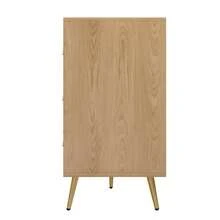 Modern Sideboard With 9 Drawers - Natural Color, Iron Legs - Durable PB Construction - Natural - 查看 9
