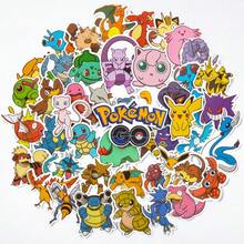 pokemon 50/100張寶可夢卡通圖案貼紙，DIY塗鴉，噴火龍、伊布等，適用於筆記型電腦、手機、筆記本，生日派對、生日禮物 - 彩色 - 查看 3