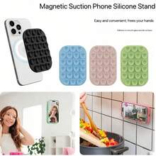 Magnetisk mobilhållare med sugkopp, kompatibel med mobilskal, Apples silikonmagnetiska hållare kompatibel med iPhone, Android-telefoner, födelsedagspresent, present till familj och vänner, sommarpresent till badrum och kök, mobilhållare som födelsedagspresent, mobiltillbehör, stark bärförmåga - ljusblå - Visa 3
