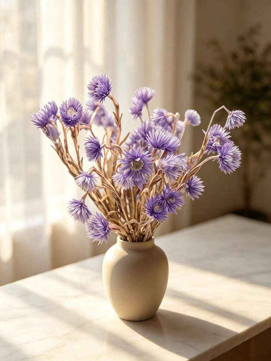 1 Bundle 30/60g Dried Flowers, Suitable For Bouquets, Wreaths, Photo Frames, Aromatherapy, Candles, Epoxy Resin Crafts, Mixed Bouquet Decoration, Ins Style Nordic Home Decor, Valentine's Day Mother's Day Father's Day Gift, Dopamine Color Palette Bouquet DIY, Wedding Banquet Party Scene Decoration, Dining Table Flower Arrangement Decoration - Light Purple - View 1