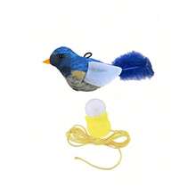 1pc/2pcs Cat Doll - Realistic Chirping Bird, Self-Entertainment To Relieve Boredom, Interactive Cat Doll, Hanging Squeaky Plush Bird Doll With Artificial Feathers, Kitten Chirping Bird Doll, Feather Color And Length May Vary - Multicolor - View 20