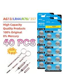 10-50pcs LR44 AG13 1.5V 357 SR44 LR1154 L1154 Button Cell Batteries, Suitable For Watches, Toys, Remote Controls, Includes 1 Screwdriver - AG13 LR44 - View 15