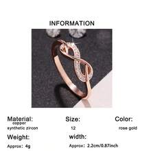 1pc Elegant Romantic Infinity Loop Design Ring With Cubic Zirconia, Perfect Ideal Gift For Valentine's Day, Wedding, Engagement, Anniversary, Daily Wear - Rose Gold - View 4