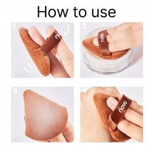 NOVO 1/3pcs Triangular Velvet Makeup Puffs, Soft & Fluffy Puff, Flocked Powder Puff For Loose Powder, Compact Powder, Mineral Powder, Body Powder, Reusable & Washable, Double-Sided Makeup Sponge, Designed For Under Eyes And T-Zone, Beauty Makeup Tools - Multicolor - View 6
