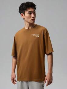 Jordan Men's AS BRK S AIR 85 SS Crew Short Sleeve T-Shirt Knit Collarless Short TIO0028-281 - Mocha Brown - View 1