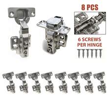 2/4/8/10pcs Straight Arm Cabinet Hinges, Wardrobe Soft Close Dampened Hinges, Cold Rolled Steel Cabinet Door Hinges, Straight Arm Soft Close Dampened Hinges - Multi-color - View 9