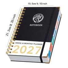 2027 January-December Planner, King Of Forest Hardcover Deluxe Magazine, 400 Pages Daily/Weekly/Monthly Layout, Self-Discipline Habit Tracking Notebook, Goal Setting And Time Management Portable Organizer, Student School Office Supplies Academic Agenda Organizer, Multi-Functional Monthly Calendar For Student Office And Business Use - Rectangle - View 2