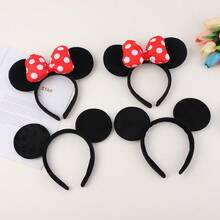 Disney 1pc Women's Mickey Minnie Mouse Ear Headband, Bow Design, Princess Decoration, Party Birthday Carnival Hair Accessory Gift (Some Accessories May Be Random) - A - View 6