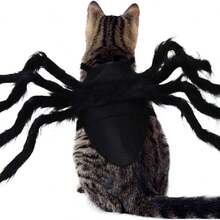 1 Set Pet Spider Costume, Halloween Spider Outfit, Suitable For Cats And Small To Medium Dogs, Halloween Party Dress-Up Accessory - Black - View 3