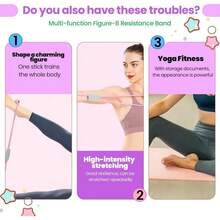 8-Figure Resistance Band With Thick Anti-Slip Foam Handles, Shoulder Opening And Back Sculpting Full Body Training Equipment, Yoga Stretching, Home Fitness, Gym CrossFit Workout Accessory - Multicolor - View 7