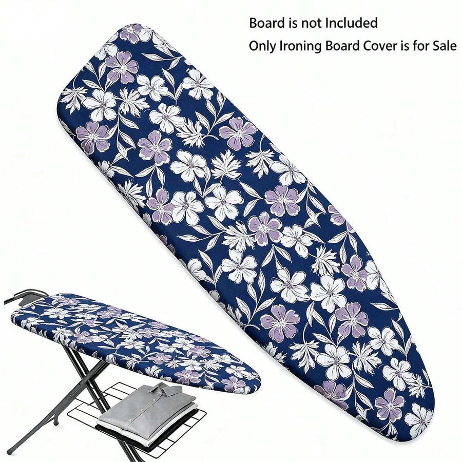 1pc Universal Ironing Board Cover/Replacement Fabric, 6 Sizes Available, Elegant Blue Floral Pattern, Stain-Resistant & Heat-Resistant, Heat Protection Ironing Board Cover Suitable For Ironing Table, Durable & Washable Fabric, Fashionable Laundry Room Home Decor Accessory, Perfect For Hotel, B&B, Home, Laundry Room, This Product Only Includes Ironing Board Cover