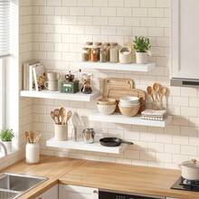 1pc Floating Wall Shelf, Wall Decor, Room Decor, Home Decor, Suitable For Bathroom, Living Room, Bedroom, Kitchen And Garage Wall Decor, Housewarming Gift, Suitable For Living Room, Bedroom, Kitchen And Bathroom And Other Multiple Scenes - View 9