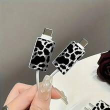 Cow Print Data Cable Protector Sleeve, Compatible With IPhone 14 Pro Max Charger Protective Case, Suitable For IPhone 20W/18W Charger - Multicolor - View 4