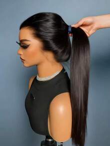 34 Inch Wear And Go Glueless Wig 13x4 13x6 Lace Front Wigs Human Hair Pre Plucked Straight HD Lace Front Wigs Brazilian Virgin Human Hair 200 Density With Baby Hair Straight Glueless Wigs Human Hair For Women - Natural Black - 查看 1