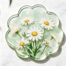 1/4PCS Watercolor Floral Acrylic Coasters, Asymmetrical Flower Transparent Heat-Resistant Coasters. Cherry Blossom, Forget-Me-Not, Rose Pattern Waterproof Tea Cup Coasters, Ins New Style Coasters, Heat-Resistant Coaster Set, Protect Tabletop From Hot Drinks, Cups And Plates Contamination - , Suitable For Office, Restaurant, Cafe - Multicolor - View 12