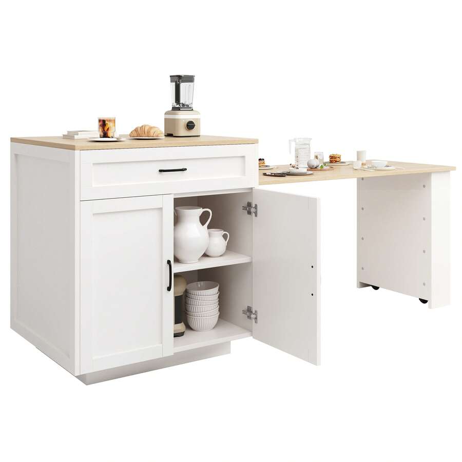 Mobile Storage Islands - White - View 1