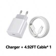 1 Set PD 20W Fast Charging EU Charger Kit, Compatible With IPhone 17/16/15/Pro/Pro Max, Type-C Wall Charger With Type C To USB C Fast Charging Cable, Portable USB-C Adapter Suitable For Samsung Galaxy S26-S20 - EU C Type Plug(220-240V) - View 14