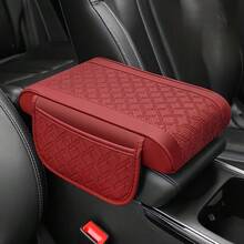 Artificial Leather Car Armrest Box Pad Center Console Arm Rest Protector Cover With Storage Pocket Elbow Rest Cushion - Multicolor - View 8