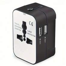 Travel Adapter, Worldwide All In One Universal Travel Adaptor AC Power Plug Adapter Wall Charger With USB-C And USB-A Charging Ports For USA EU UK AUS Black - 黑與白 - 查看 2