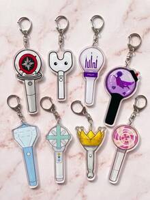 1pc K-POP Light Stick Keychain, Mini Acrylic Light Stick Keychain, Monster/NEW Jeans/TWICE/EXO/TXT, Perfect Gift For Fans, Convenient To Carry And Collect, K-POP Light Stick Keychain, Gift, MOA Keychain, Carat Merchandise, Stay Accessories, TWICE/Once Gift, Light Stick, ARMY Collectibles - Multicolor - View 2