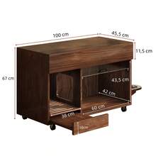 Cat Tree With Cat Mat, Cat Furniture, Pet Cabinet With Rattan Drawer, Pet Sideboard/TV Stand, No Cat Box, White, 120x50x65 - Single Door, 100*45,5*67 cm - View 4