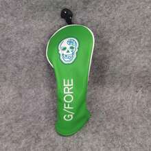 Green Golf Club Headcover Set, Embroidered Skull Pattern, Suitable For Driver, Fairway Wood, Hybrid, Iron And Putter, Unisex Golf Protective Accessories - D - View 8
