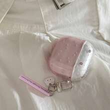 Étui d'écouteurs transparent rose rayé avec pendentif étoile créatif et à la mode, compatible avec Pro 3, New Pro 2, Apple 4, 1/2 génération, housse de protection minimaliste et mignonne, étui d'écouteurs personnalisé pour filles, printemps/été, cadeau d'anniversaire/cadeau de vacances - Rose bonbon - Voir 8