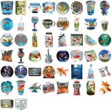 50pcs Kawaii Goldfish Stickers Fish Tank Aesthetic Decals For Laptop Guitar Skateboard Ocean Enthusiasts Creative Stickers - Multicolor - View 4
