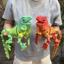 43.5cm Large Size 3D Realistic Movable Lizard Model - Soft Flexible Multi-Joint Action Figure, Gradient Laser Color, Collectible Toy Suitable For Children 3+, Enthusiasts, Reptile Lovers And Educational Display - Multicolor - View 1